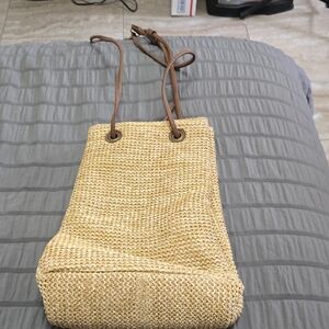 Elegant Woven Tan Backpack